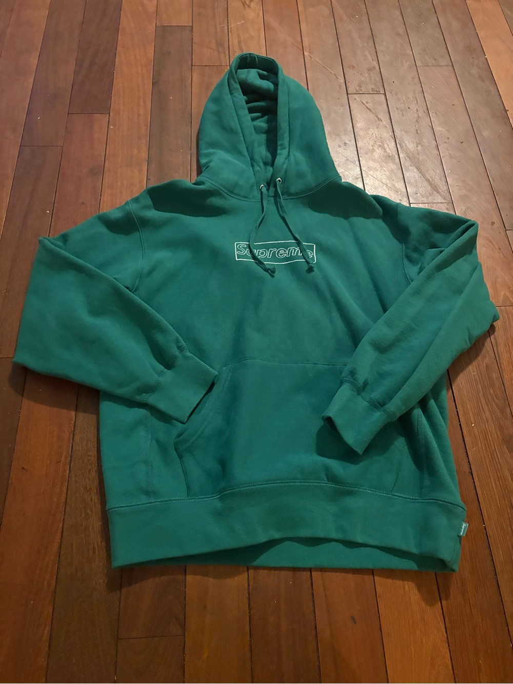 Supreme x Kaws Green Box Logo Hoodie - Men's Pullover Sweatshirt mint